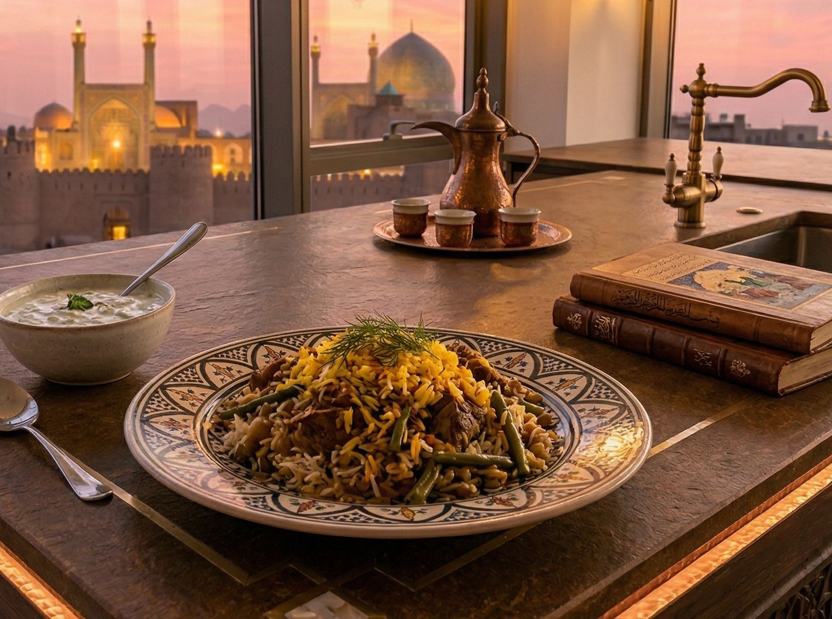 Estamboli Polo - Persischer Lamm-Bohnen-Reis