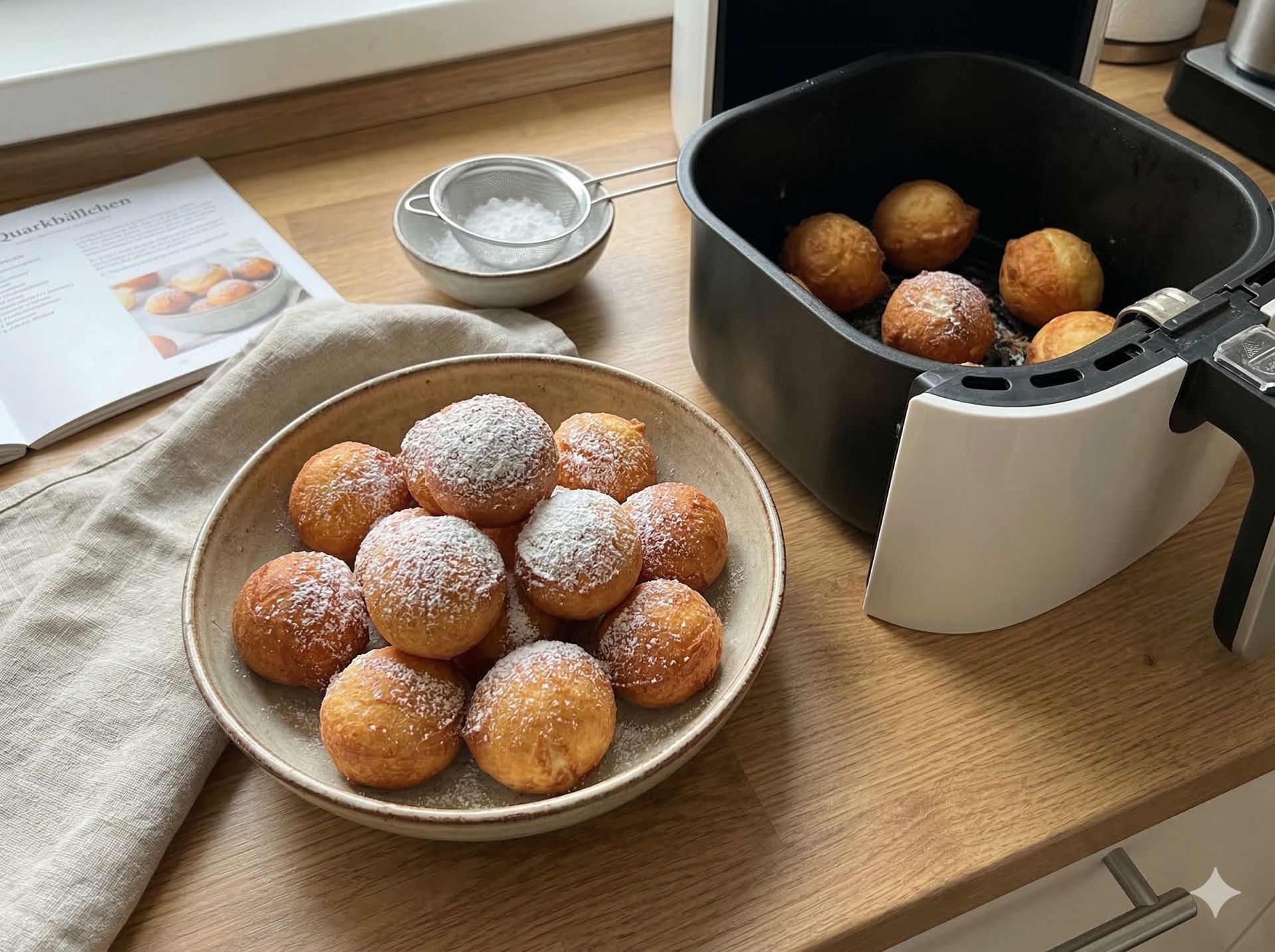 Quarkbällchen aus der Heißluftfritteuse