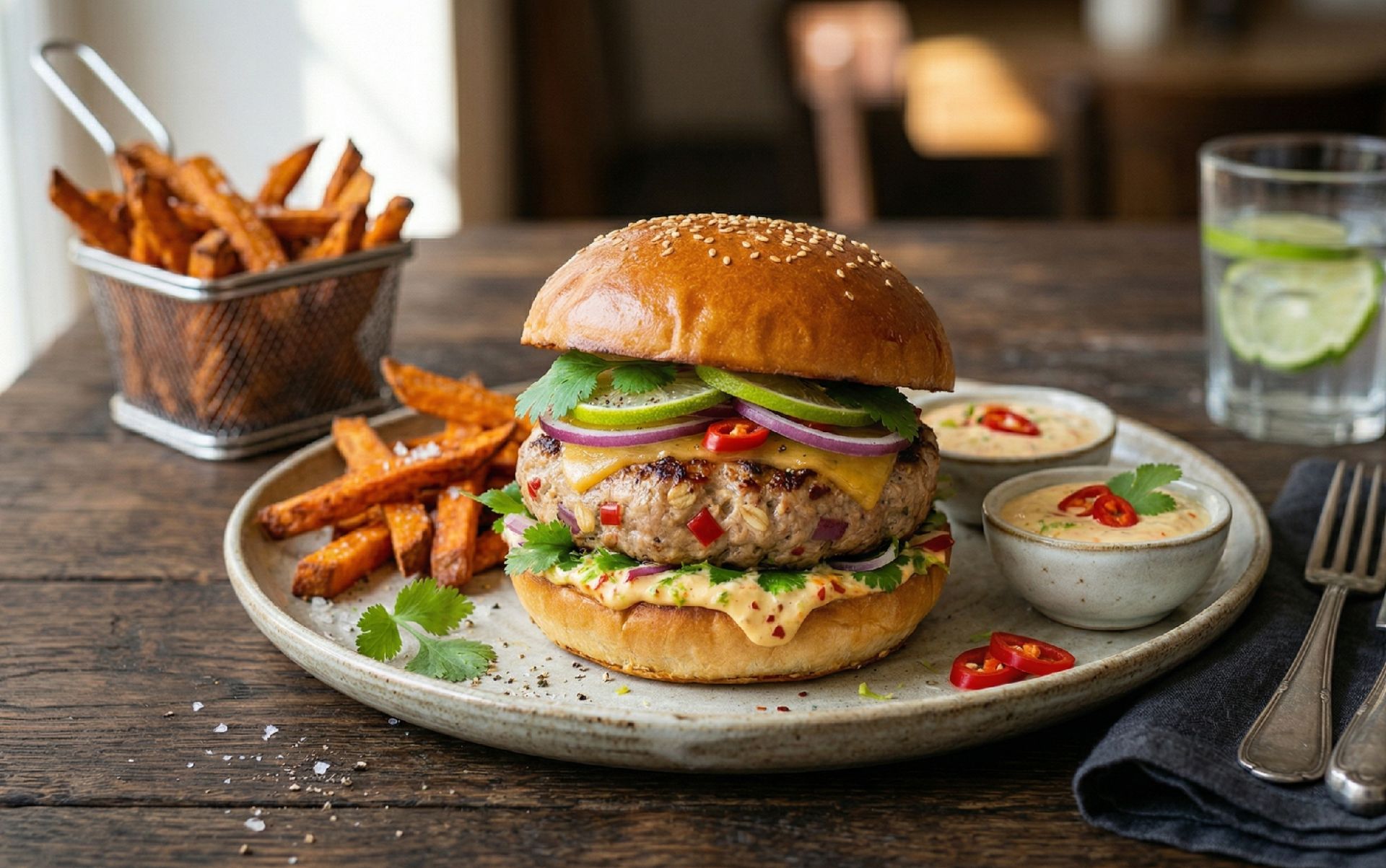 Chilli Limetten Puten Burger